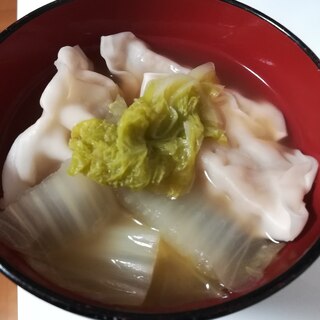 冷凍餃子で簡単中華スープ